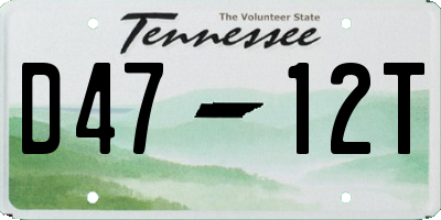 TN license plate D4712T