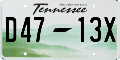 TN license plate D4713X