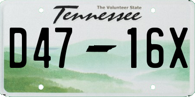 TN license plate D4716X