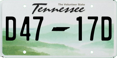TN license plate D4717D