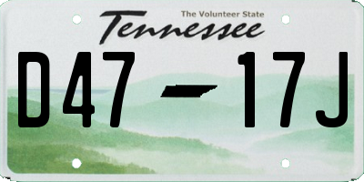 TN license plate D4717J