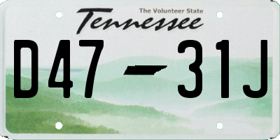 TN license plate D4731J