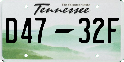 TN license plate D4732F