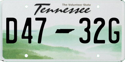 TN license plate D4732G