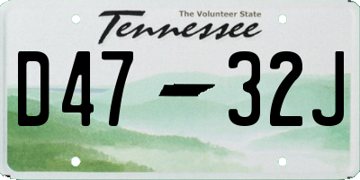 TN license plate D4732J