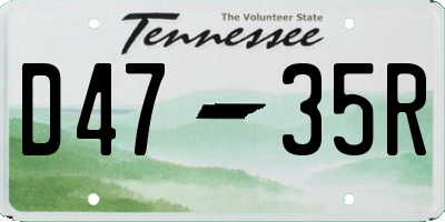 TN license plate D4735R