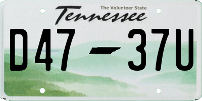 TN license plate D4737U