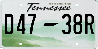 TN license plate D4738R