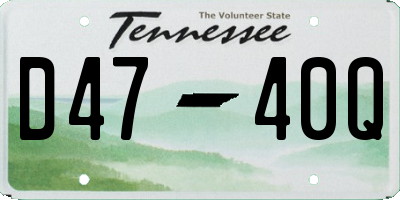 TN license plate D4740Q