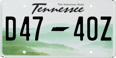 TN license plate D4740Z