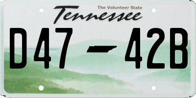 TN license plate D4742B