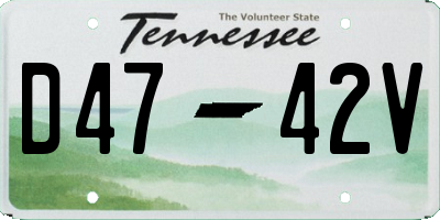 TN license plate D4742V