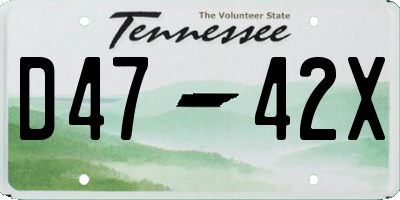 TN license plate D4742X
