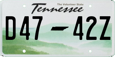 TN license plate D4742Z