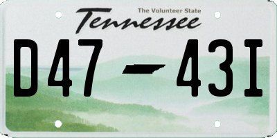 TN license plate D4743I