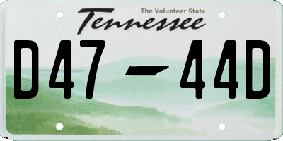 TN license plate D4744D