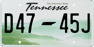 TN license plate D4745J