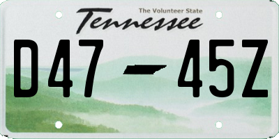 TN license plate D4745Z