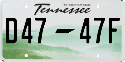 TN license plate D4747F