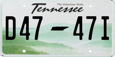TN license plate D4747I