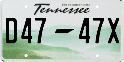 TN license plate D4747X