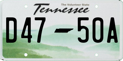 TN license plate D4750A