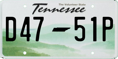 TN license plate D4751P