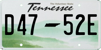 TN license plate D4752E