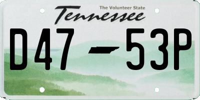 TN license plate D4753P
