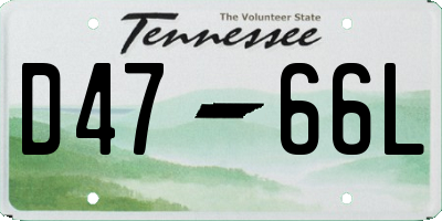 TN license plate D4766L