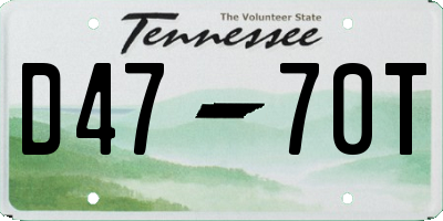 TN license plate D4770T