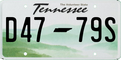 TN license plate D4779S
