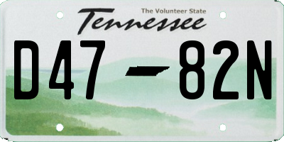 TN license plate D4782N