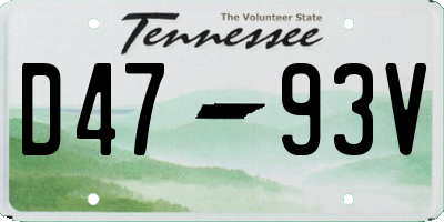 TN license plate D4793V
