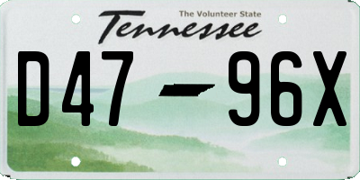 TN license plate D4796X