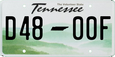 TN license plate D4800F
