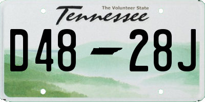 TN license plate D4828J