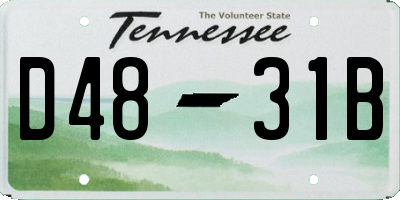 TN license plate D4831B