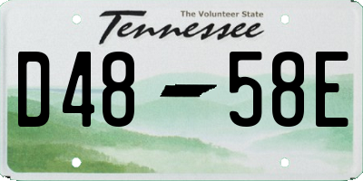 TN license plate D4858E