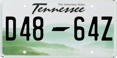 TN license plate D4864Z