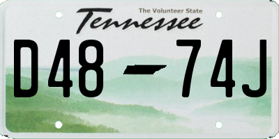 TN license plate D4874J