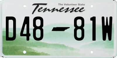 TN license plate D4881W