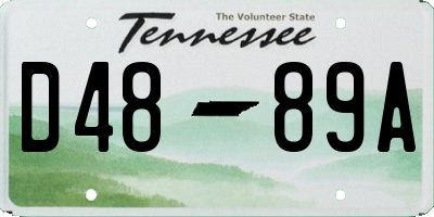 TN license plate D4889A