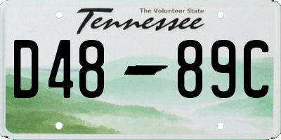 TN license plate D4889C