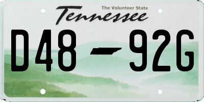 TN license plate D4892G