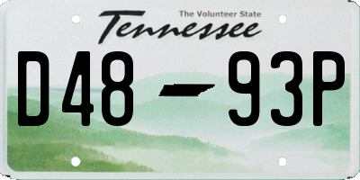TN license plate D4893P