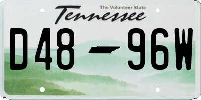 TN license plate D4896W