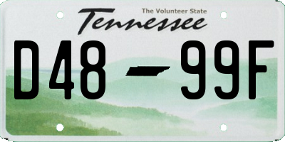TN license plate D4899F