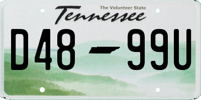 TN license plate D4899U
