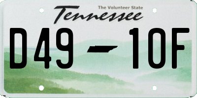 TN license plate D4910F